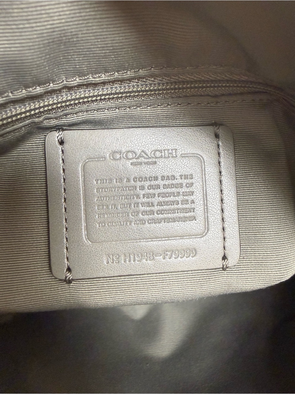 COACH Prairie Satchel 2Way Shoulder Bag Leather Suede Gray Womens Handbag - Picture 6 of 8